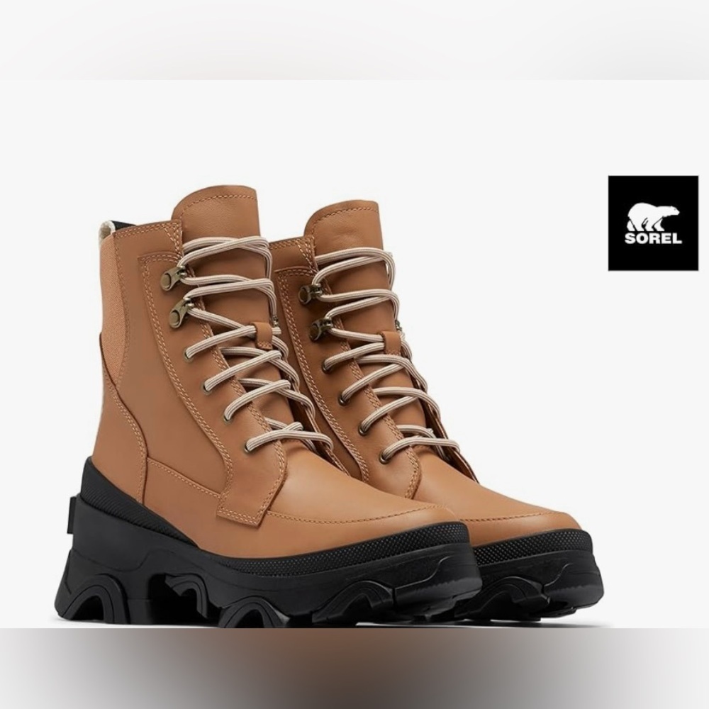 Sorel Brex Lace Up Leather Waterproof Brown Booties Women’s Size 8